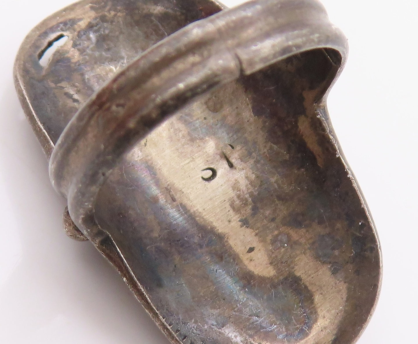 925 Sterling Silver Vintage Ring NAVAJO ZUNI Cat's Eye Inlay  Sz 7.5  RG32388