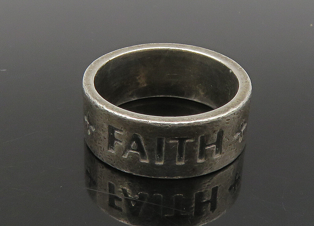 JAMES AVERY 925 Silver  Vintage Faith Hope & Love Band Ring Sz 6  RG23106
