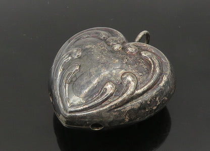 925 Sterling Silver  Vintage Hollow Love Heart Pendant (JINGLES)  PT16994