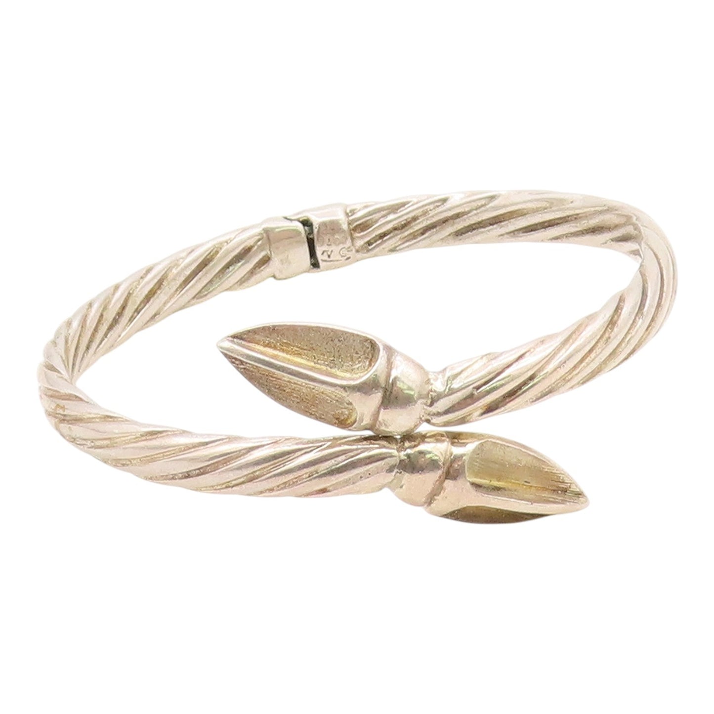 DESIGNER 925 Sterling Silver  Vintage Twist Bypass Bangle Bracelet  BT9324