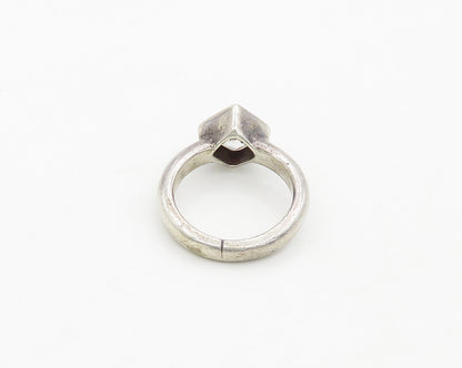 925 Silver   Vintage Shiny Cubic Zirconia Petite Solitaire Ring Sz 4  RG19447