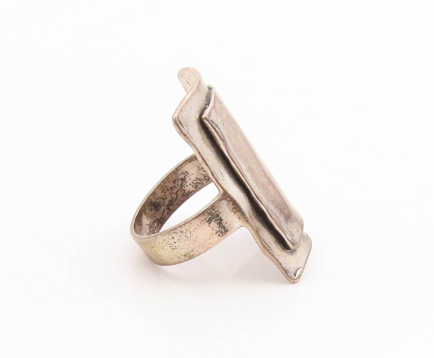 925 Sterling Silver Vintage Ring LIRM ISRAEL Bold Geometric Band  Sz 7  RG35893