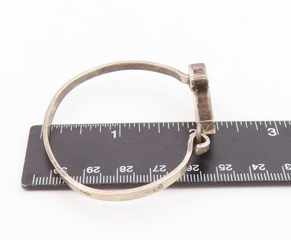 MEXICO 925 Silver  Vintage Turquoise Dolphin Hook Bangle Bracelet  BT9210