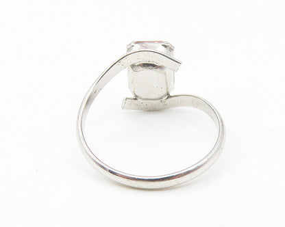 ESPOSITO 925 Sterling Silver  Topaz Shiny Bypass Petite Band Ring Sz 5 RG11092