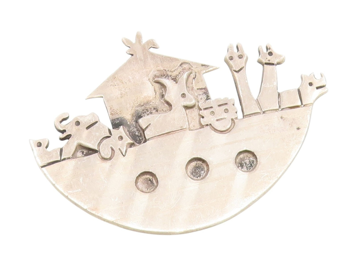 925 Sterling Silver Vintage Brooch Pin MEXICO Classic Noah's Ark Animal  BP12404
