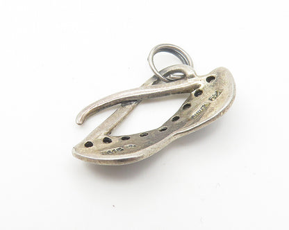 925 Sterling Silver  Vintage Topaz & Enamel Sun Glasses Motif Pendant  PT8553