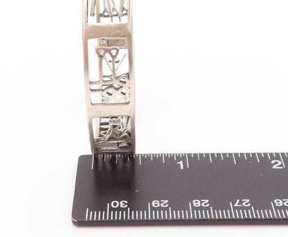 925 Sterling Silver Vintage Bracelet MIDDLE EAST Trible Design Bangle  BT11195