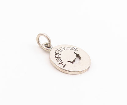 925 Sterling Silver Vintage Pendant Happiness Charm with Cut Out Smiley  PT24888