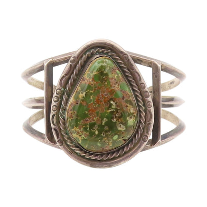 925 Sterling Silver Vintage Bracelet NAVAJO ZUNI Royston Turquoise  BT11032
