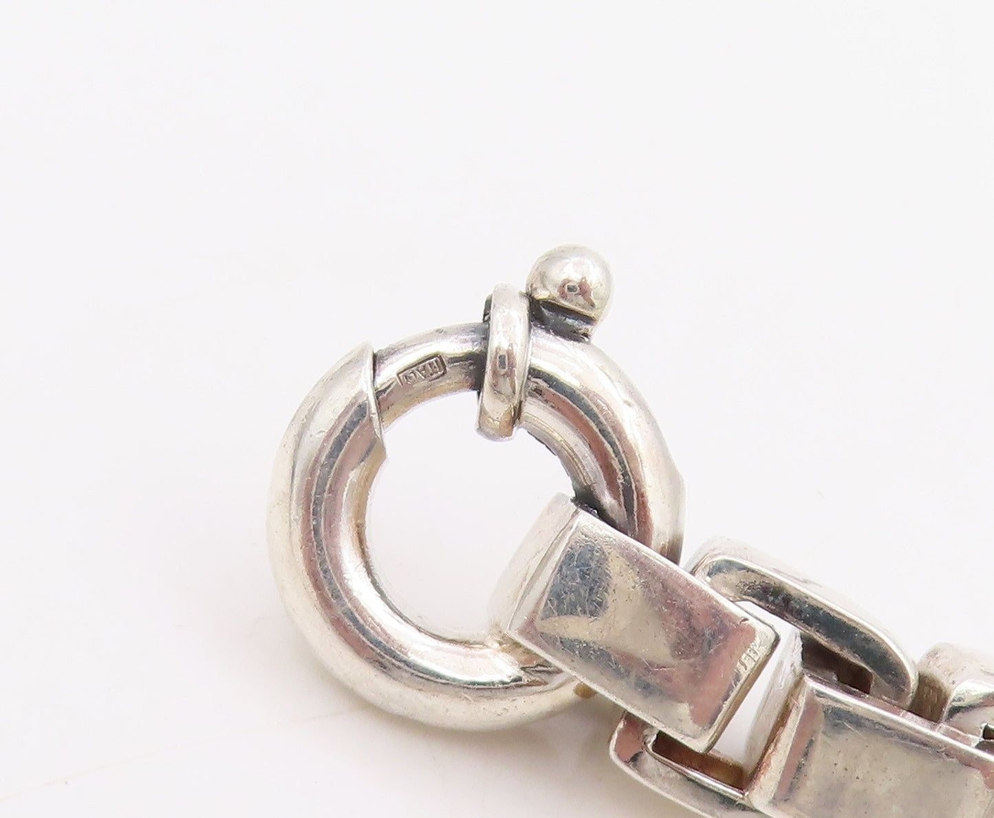 925 Sterling Silver Vintage Necklace Solid Geometric Venetian Box Chain  NE4692
