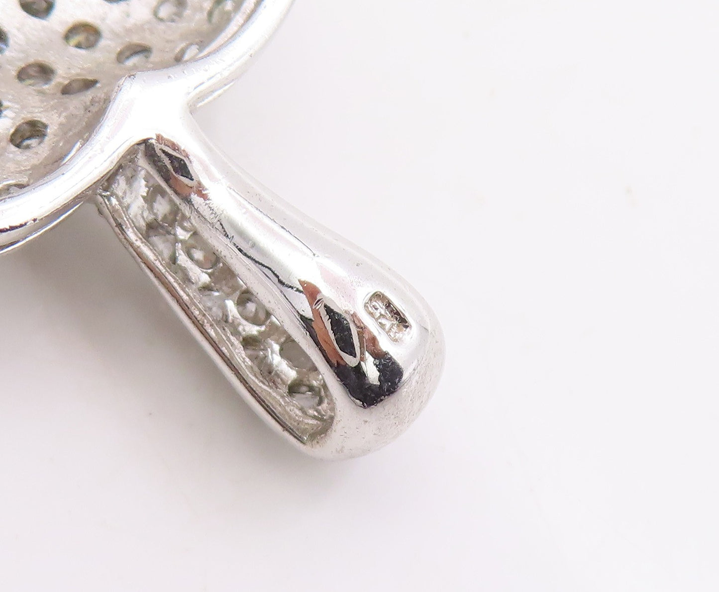 925 Sterling Silver Vintage Pendant Sparkling CZ Clustered Love Heart  PT25736
