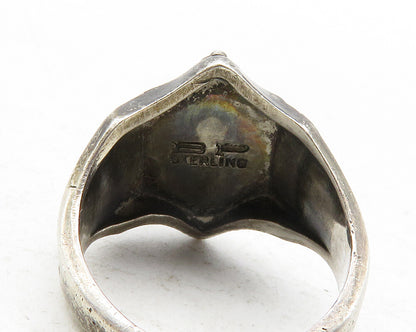 925 Sterling Silver  Vintage Antique Enamel JRS 1960 Band Ring Sz 6  RG12446