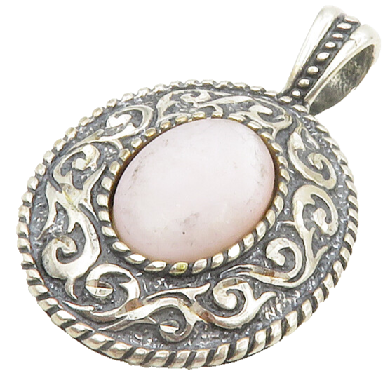 CAROLYN POLLACK RELIOS 925 Silver  Vintage Mother Of Pearl Pendant  PT10795
