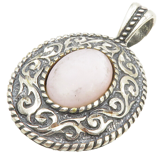 CAROLYN POLLACK RELIOS 925 Silver  Vintage Mother Of Pearl Pendant  PT10795
