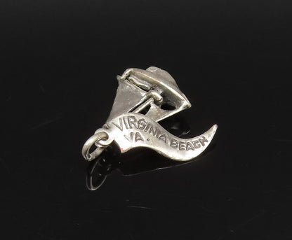 925 Sterling Silver  Vintage Virginia Beach Sailboat Charm Pendant  PT21580