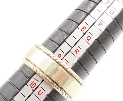 TAHARA 925 Sterling Silver Vintage Rope Border Smooth Band Ring Sz 9.5 RG26164