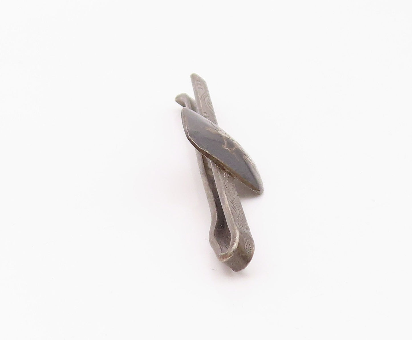 SIAM 925 Sterling Silver  Vintage Niello Dancer Dark Tone Tie Clip  TR1970