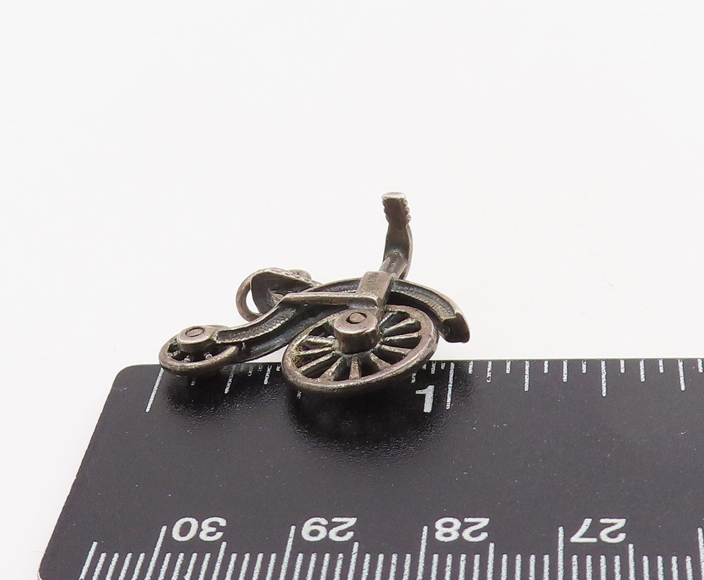 925 Sterling Silver Vintage Pendant Retro High Wheeled Bicycle Charm  PT25393