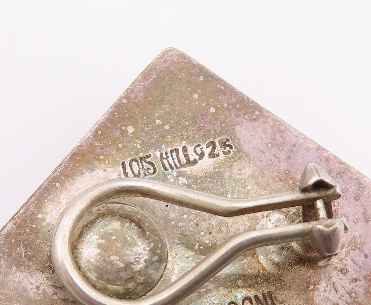 925 Sterling Silver Vintage Earrings LOIS HILL Basketweave Clip On  EG14086