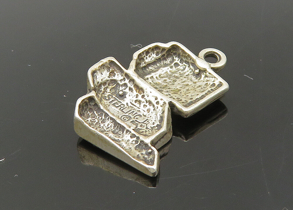 925 Sterling Silver  Vintage Desk Top Computer Petite Pendant  PT17974