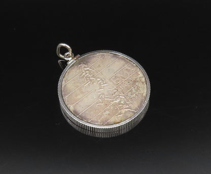 925 Sterling Silver  Vintage Double Sided Suomi Finland Coin Pendant  PT21653