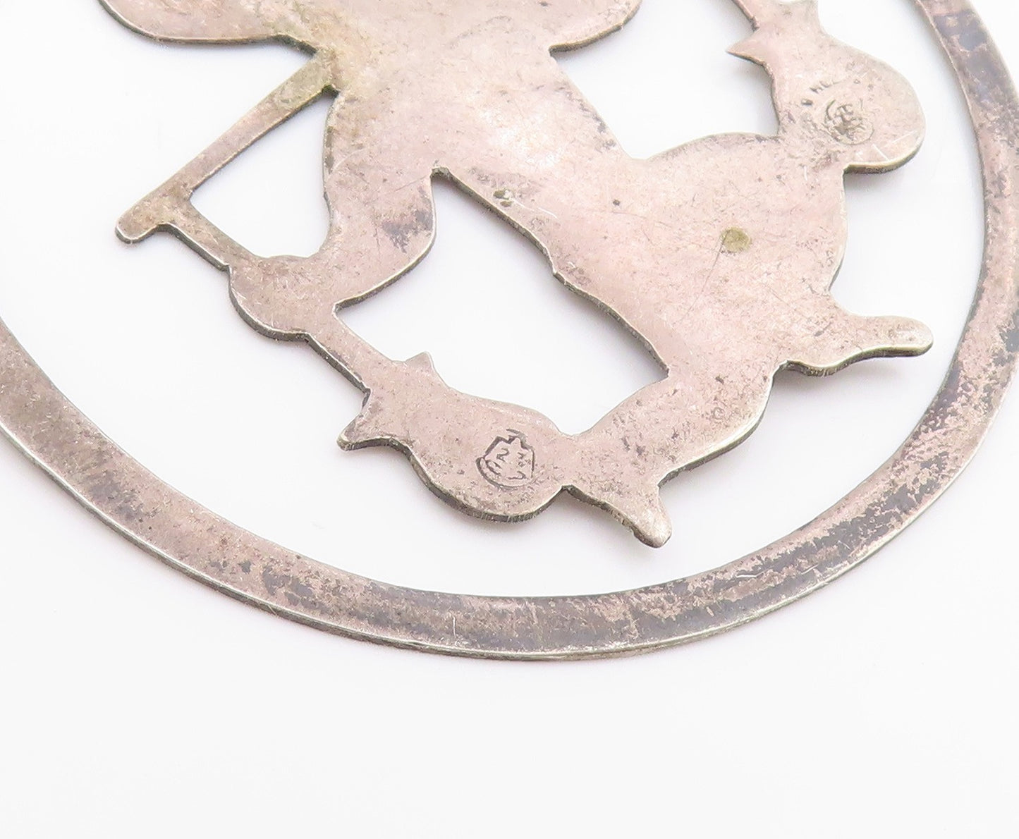 925 Sterling Silver Vintage Bookmark AE HEART MEXICO Water Carrier Motif  TR4228