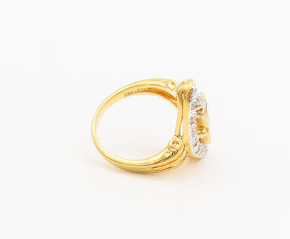 925 Silver  Vintage Two Tone Topaz Marquise Shaped Ring Sz 5.25  RG26755