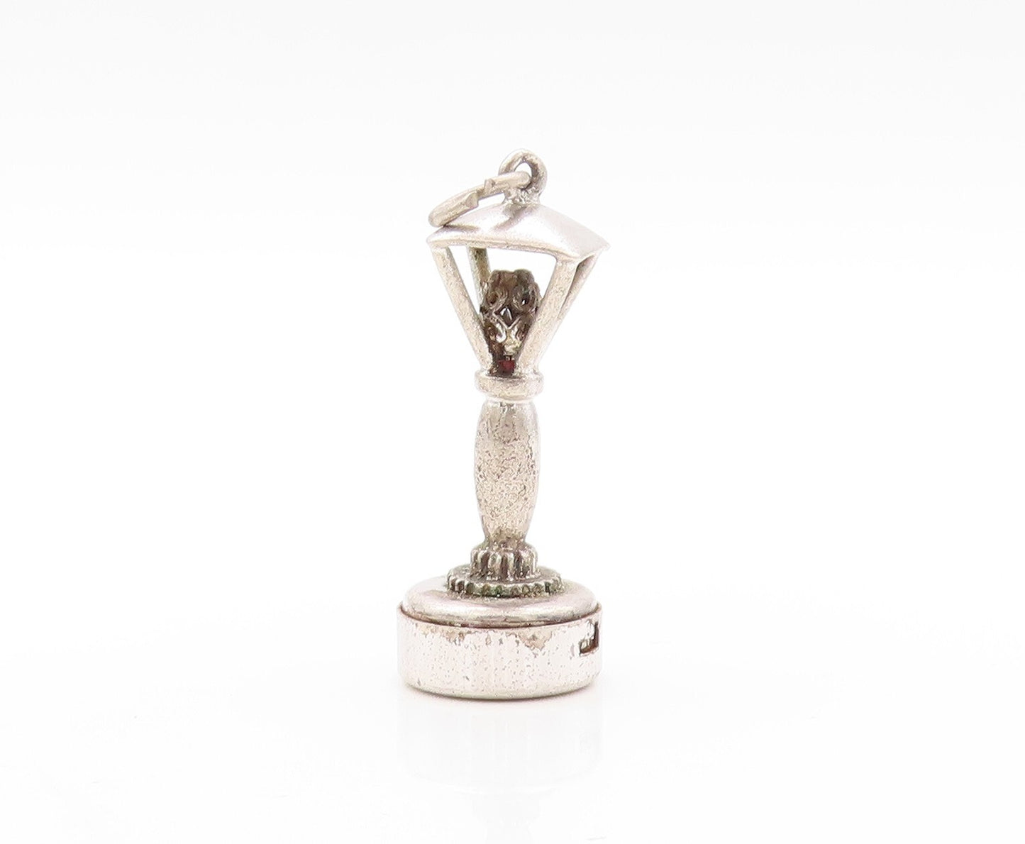925 Sterling Silver Vintage Pendant DANCRAFT Carved Street Light Charm  PT23591