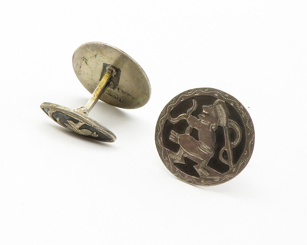 GUATEMALA 925 Sterling Silver   Vintage Traditional Warrior Cufflinks  TR2043