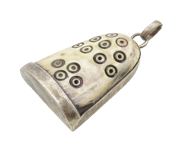 925 Sterling Silver  Vintage Hollow Circle Pattern Bell Shape Pendant  PT14335