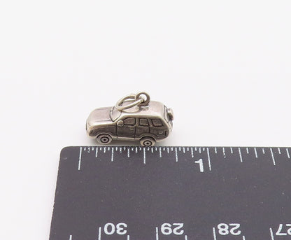 925 Sterling Silver  Vintage Shiny Petite SUV Vehicle Car Pendant  PT19870
