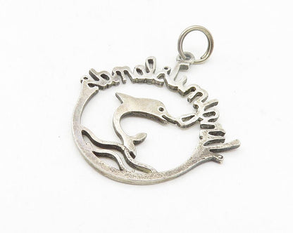 925 Sterling Silver  Vintage Virgin Islands Leaping Dolphin Pendant  PT9375