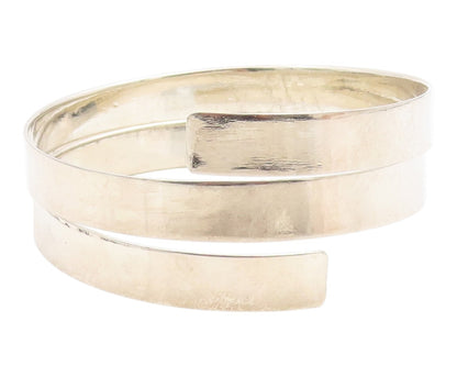 925 Sterling Silver Vintage Bracelet Modernist Spiral Coil Wrap Bangle  BT12028