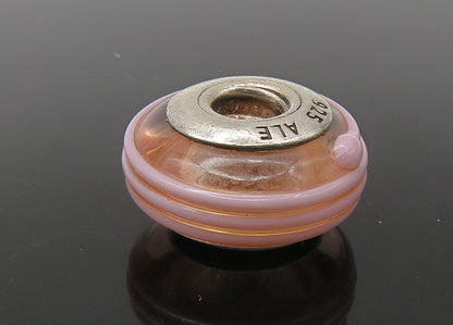 PANDORA 925 Sterling Silver  Vintage Pink Enamel Round Slide Pendant  PT18437