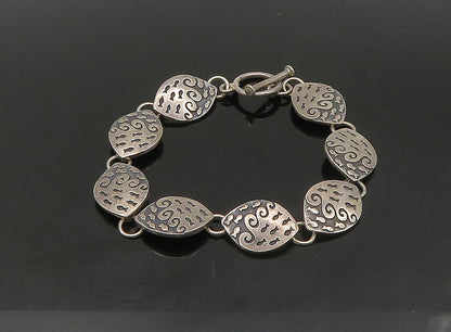 DESIGNER 925 Sterling Silver  Vintage Shiny Fish Motif Chain Bracelet  BT9238