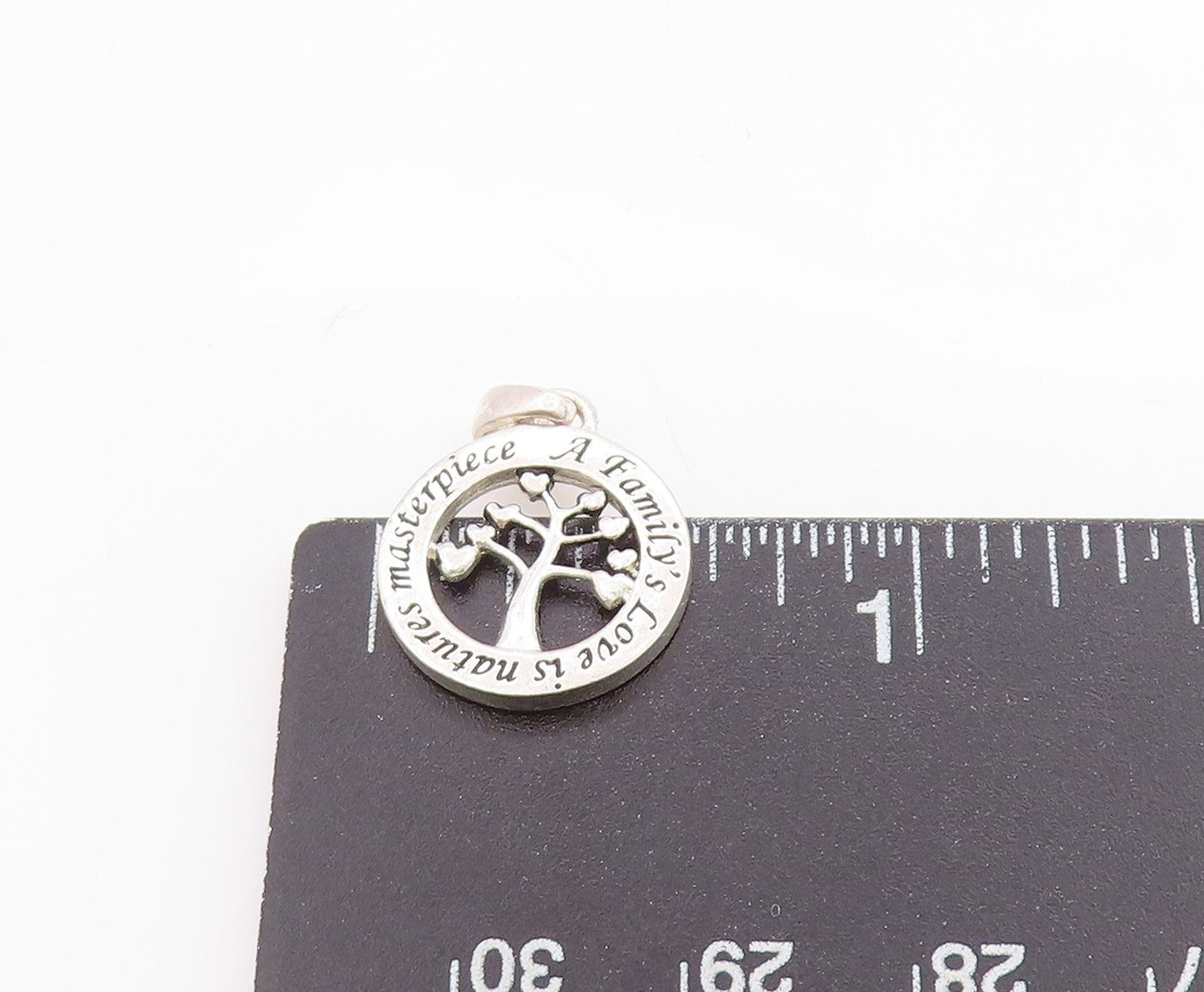 925 Sterling Silver Vintage Pendant Modernist Family love Tree Cutout  PT24669