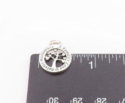 925 Sterling Silver Vintage Pendant Modernist Family love Tree Cutout  PT24669