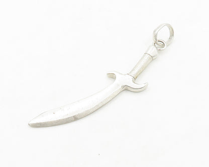 925 Sterling Silver  Vintage Shiny Dagger Sword Motif Smooth Pendant  PT15249