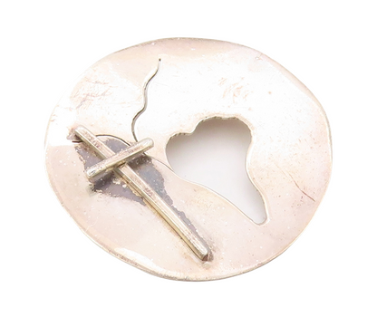 925 Sterling Silver Vintage Brooch Pin Modernist Cutout Cross  BP11180