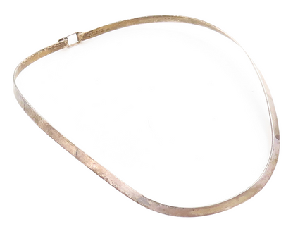 CHARLES ALBERT 925 Silver  Vintage Dark Tone Minimalist Collar Necklace NE1202