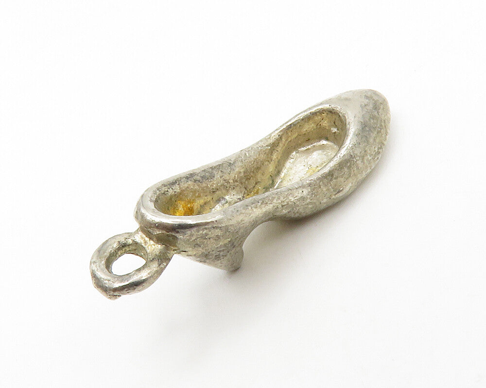 925 Sterling Silver  Vintage Petite Single High Heel Shoe Pendant  PT10856