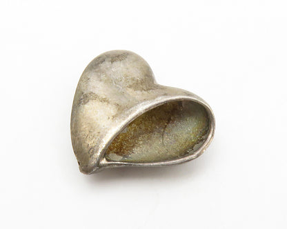 925 Sterling Silver  Vintage Dark Tone Love Heart Slide Pendant  PT10804