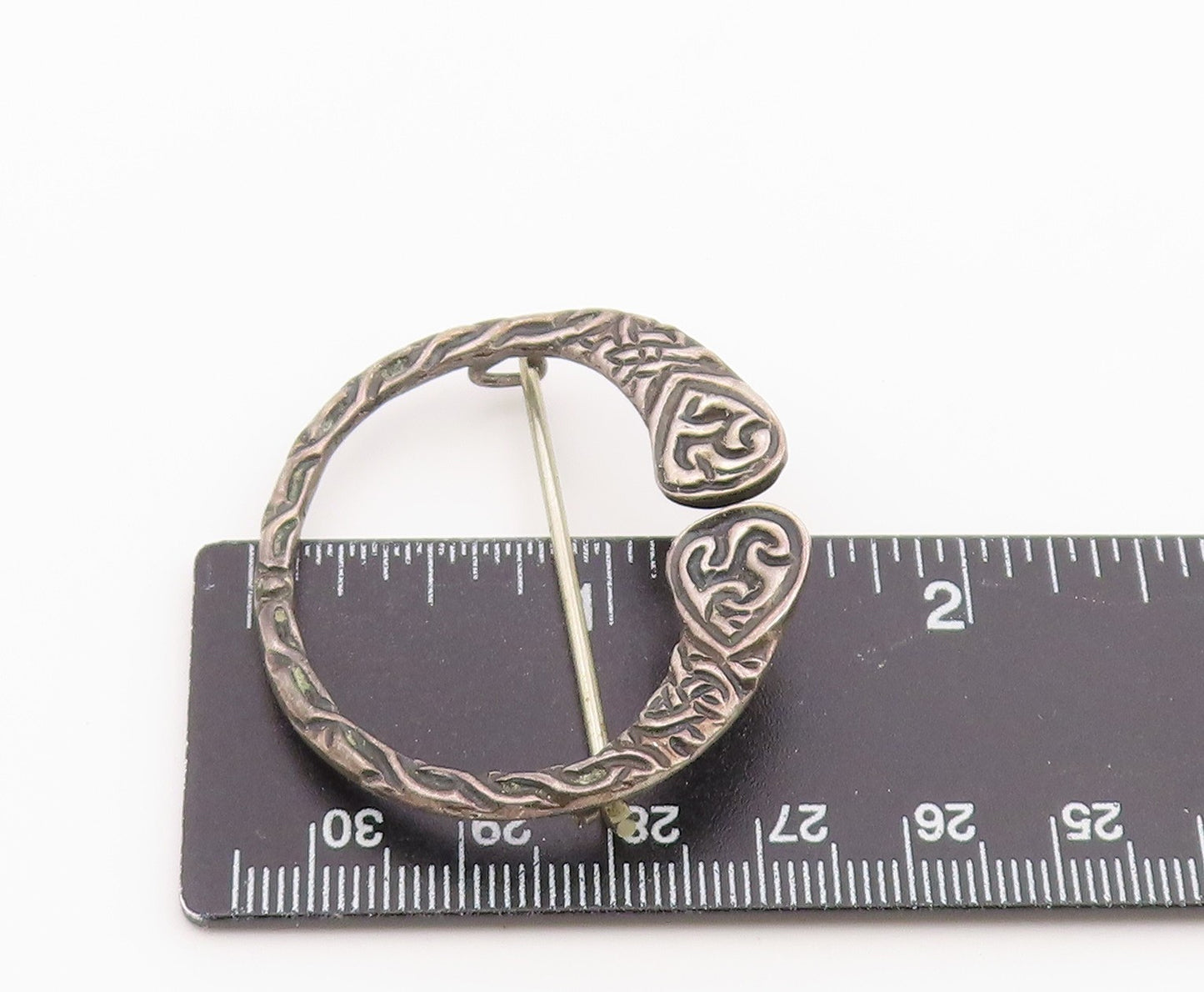 925 Sterling Silver Vintage Brooch IRELAND Celtic Weave Penannular Pin  BP12602