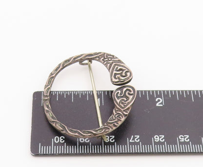 925 Sterling Silver Vintage Brooch IRELAND Celtic Weave Penannular Pin  BP12602