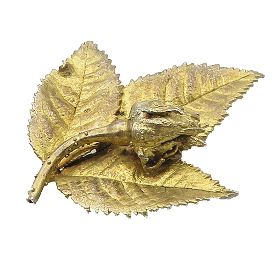 FLORA DANICA DENMARK 925 Silver  Vintage Floral Leaf Motif Brooch Pin  BP7025