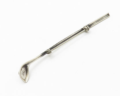 BEAU 925 Sterling Silver  Vintage Golf Club & Ball Sports Brooch Pin  BP5607