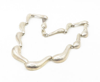 MEXICO 925 Silver  Vintage Two Tone Shiny Rope Twist Chain Necklace  NE2884