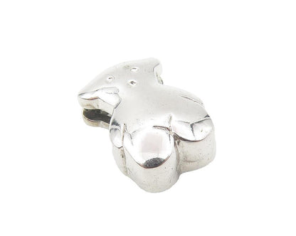925 Sterling Silver  Shiny Petite Teddy Bear Motif Slide Pendant  PT9280