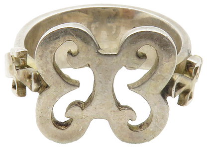 925 Sterling Silver  Vintage Open Butterfly Motif Band Ring Sz 9.5  RG13513