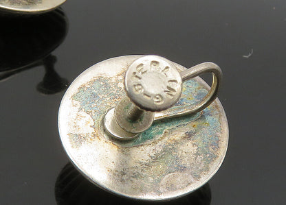 925 Sterling Silver Vintage Floral Dome Non Pierce Earrings EG11208